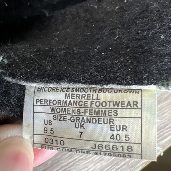 Merrell Encore Ice Smooth Brown Leather Mules Clogs Womens 9.5 Sherpa Lined - Picture 12 of 13